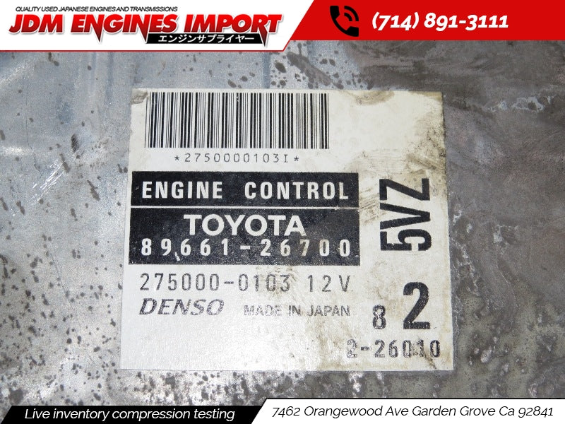 99-02 TOYOTA GRANVIA GRAND HIACE ENGINE CONTROL UNIT ECU 89661-26700 JDM 5VZ-FE