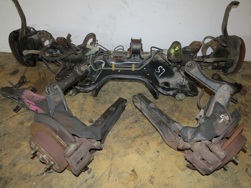 JDM INTEGRA 94-01 RHD Power Steering Rack N Pinion with Sub Frame 4X100 Hubs Knuckles Calipers (FRONT ONLY)